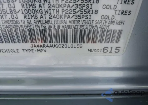 2012 Mitsubishi Outlander Sport Se from USA, damaged, VIN JA4AR4AU6CZ010156